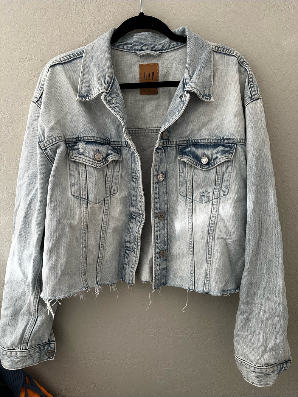 GAP Distressed Denim Jean Jacket